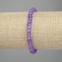 Amethyst bracelet faceted rondelle, diameter 6x4 mm +/-, length 18 cm +/− stretch