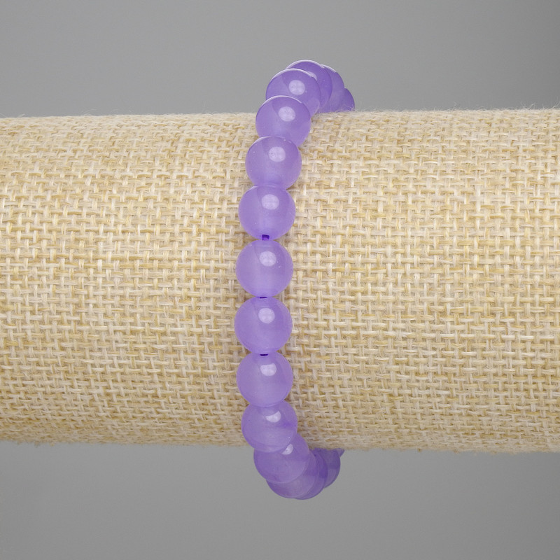 Lavender Amethyst bracelet, smooth bead, diameter 8mm+-, length 18cm+- stretch