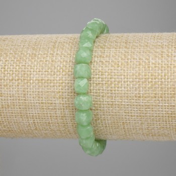 Bracelet Chrysoprase faceted cube, diameter 7x7 mm +/-, length 18 cm +/- stretch