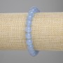 Aquamarine bracelet smooth bead, diameter 8mm ±, length 18cm ± stretch