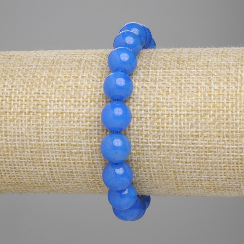 Apatite bracelet, smooth round bead, diameter 10mm+- , length 18cm+- stretch
