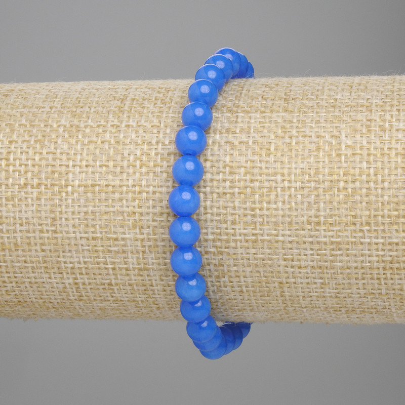 Apatite bracelet, smooth bead, diameter 6mm+-, length 18cm+- stretch