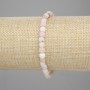 Bracelet Pink Opal faceted cube, diameter 4.5x4.5 mm +/-, length 18 cm +/- stretch