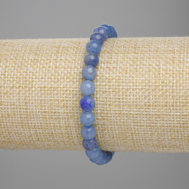 Blue Aventurine bracelet smooth round bead, diameter 7mm +- , length 18cm +- stretch