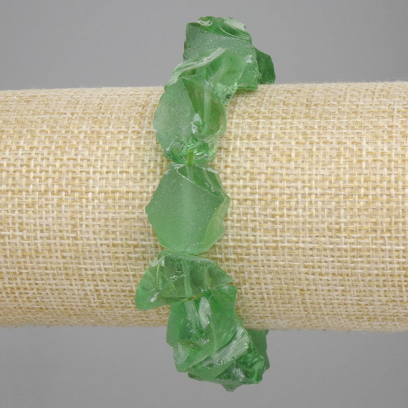 Bracelet Tinted Quartz, Unprocessed Natural Stone, diameter 8-17x11-16mm +-, length 18cm +-, stretch