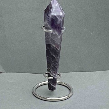 Amethyst natural stone souvenir cone-shaped pencil with geodes 136x28mm ± weight 120 g. with stand