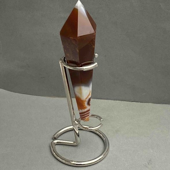 Natural agate geode souvenir cone-shaped pencil 120x30 mm ± weight 115 g with stand