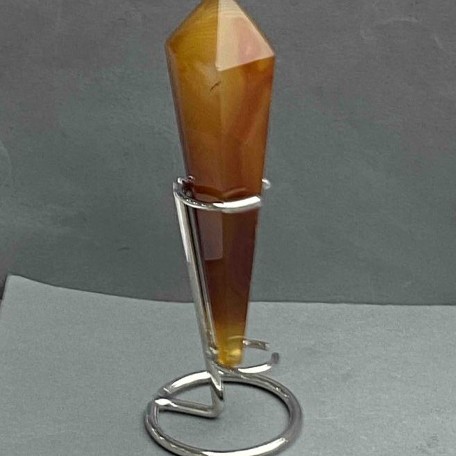 Souvenir pencil cone made of natural Agate with geodes 148x36 mm ± weight 175 g. with a stand
