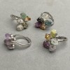 Ring "Magic of gemstones" assortment uncut stones (4-5 petals) without size