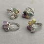 Ring "Magic of gemstones" assortment uncut stones (4-5 petals) without size