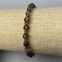 Rauch topaz faceted bead bracelet, bead diameter 6mm+ Czech faceted crystal rondelle 3x3mm+-, length 18cm stretch