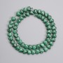 Natural stone beads Malachite heart 8x7-7.5 mm+- on a thread length 39 cm+-