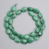Natural stone beads Malachite oval 14x10mm +-, length 40cm +- on a thread