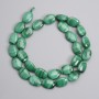 Natural stone beads Malachite oval 14x10mm +-, length 40cm +- on a thread