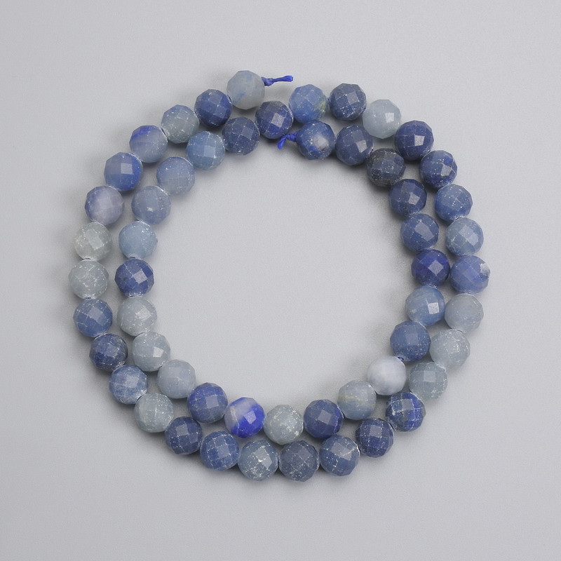 Blue Aventurine faceted bead 7mm+- , length 39cm+- on a thread