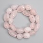 Pink quartz tumbled beads 15–24×13–15 mm +/-, length 38 cm +/- on a string