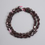 Garnet beads faceted 6–8, 5x5–6, 5mm+- length 39cm+- on a thread
