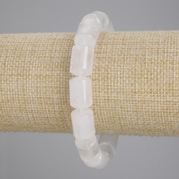 Bracelet Mountain Crystal cylinder, diameter 14x10mm +- , length 18cm +- stretch