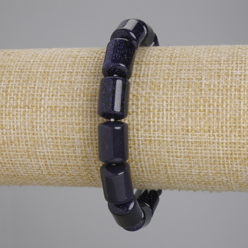 Aventurine bracelet "Night of Cairo" cylindrical beads, diameter 14x10mm +/-, length 18cm +/- stretch