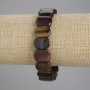 Bracelet Tiger's Eye, Bull's Eye, and Falcon's Eye faceted link, diameter 15×10-11mm +- , length 18cm +- stretch
