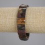 Bracelet Tiger's Eye, Bull's Eye, Hawk's Eye Faceted Beads Link, diameter 15×11mm+-, length 18cm+- stretch