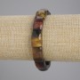 Bracelet Tiger's Eye, Bull's Eye, and Hawk's Eye smooth links, diameter 17x10mm +/-, length 18cm +/- stretch