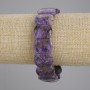 Charoite natural stone bracelet smooth links, diameter 18x13mm +/-, length 18cm +/- stretch