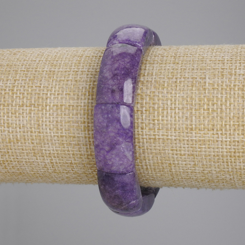 Charoite natural stone bracelet, link size 23x13, 5mm+-, length 18cm+- stretch