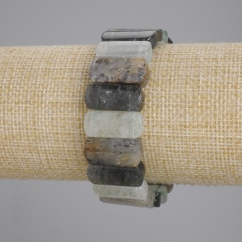 Bracelet natural stone Rutile Quartz Hair quartz strand, diameter 22x10mm+- , length 18cm+- stretch