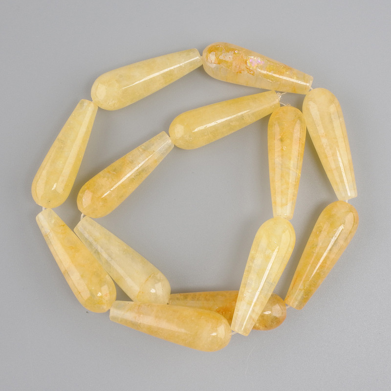 Citrine beads drop, diameter 31-32x10-10, 5mm+-, length 41cm+- on a fishing line