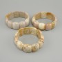 Bracelet natural stone fossilized coral link, diameter 25x20mm +/-, length 18cm +/- stretch