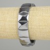 Terahertz bracelet, faceted links, diameter 16x12 mm +/-, length 18 cm +/- stretch