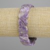 Charoite natural stone bracelet smooth link, diameter 16x12mm +/-, length 18cm +/- stretch