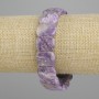 Charoite natural stone bracelet smooth link, diameter 16x12mm +/-, length 18cm +/- stretch