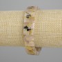 Bracelet natural stone Rutilated quartz Hair Quartz smooth oval links, diameter 12x7-8mm +/-, length 18cm +/- stretch