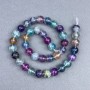Fluorite beads natural stone smooth round bead, diameter 8 mm ± on a string, length 40 cm +