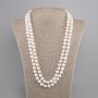 Long necklace with freshwater pearls, oval 8-10, 5x8, 5-9, 5 mm ±, length 120 cm ±