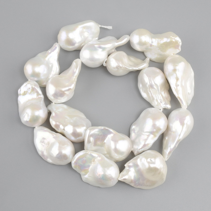 Baroque pearl beads with a "gasoline" tint 27-29, 5x15-15, 5mm ±, length 40cm +