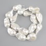 Baroque pearl beads with a "gasoline" tint 27-29, 5x15-15, 5mm ±, length 40cm +