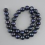 Freshwater pearls graphite with iridescent sheen (peacock black), diameter 11–12mm ±, length 37cm ± on a string
