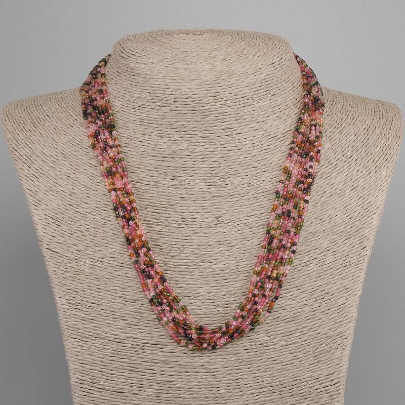 Multi-strand strand (8 strands) Tourmaline faceted bead 2mm+-, length 50cm+-, magnetic clasp