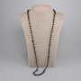 Necklace Czech crystal faceted rondelle 6x5mm +/-, length 78 cm + 5 cm extender chain