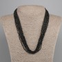 Multi-row beaded strand (8 strands) Black Agate faceted bead 2mm+-, length 49cm+- magnetic clasp