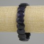 Bracelet Aventurine Night of Cairo faceted link, diameter 14x10-11mm +/- , length 18cm (stretch)