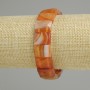 Agate bracelet rectangular faceted link, diameter 15x11mm +/- , length 18cm (stretch)