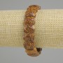 Jasper wooden carved bead bracelet, faceted link, diameter 14x10, 5mm±, length 18cm (stretch)