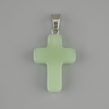 Cross pendant Jade 25x18 mm +-, length 35 mm +-