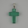 Pendant Cross Tinted Quartz 25x18mm +/-, length 35mm +/-