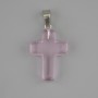 Pendant Cross Tinted Quartz 25x18mm +/-, length 35mm +/-