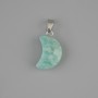 Faceted pendant Crescent Moon Amazonite 19x12mm +/-, length 25mm +/-